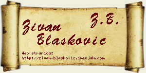 Živan Blašković vizit kartica